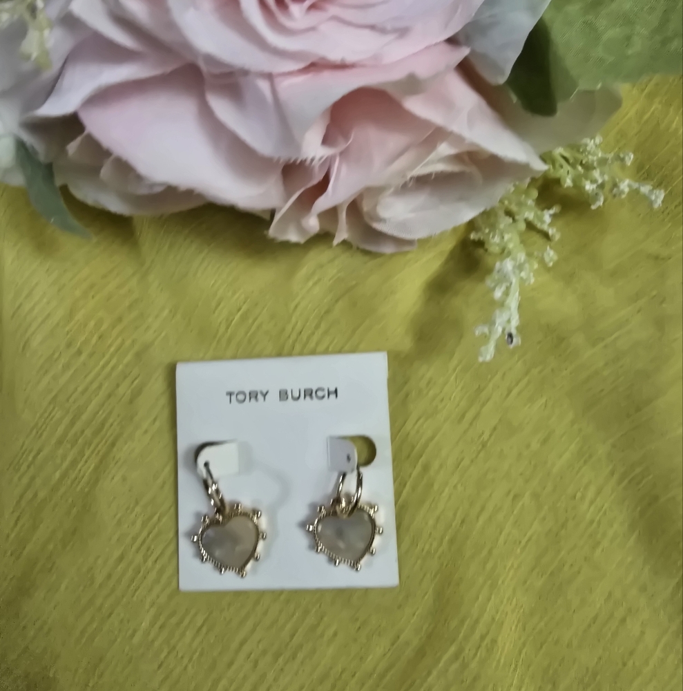 Tory Burch Gold Heart-Shaped Earrings